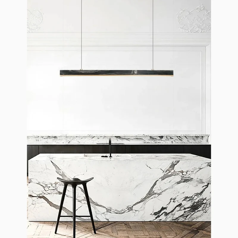 Euroselle Liora Modern Pendant Light With Marble Accents For Dining