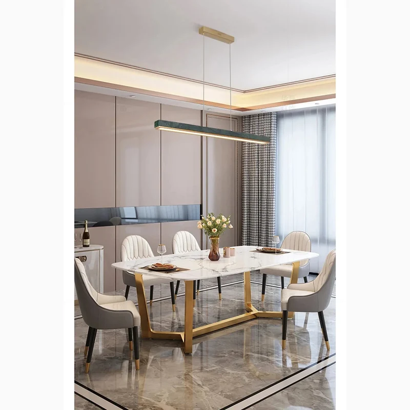 Euroselle Liora Modern Pendant Light With Marble Accents For Dining