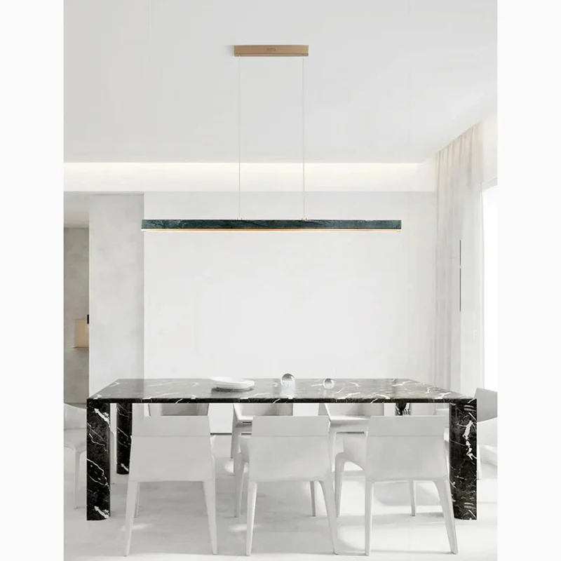 Euroselle Liora Modern Pendant Light With Marble Accents For Dining
