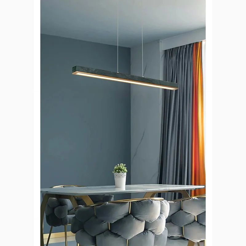 Euroselle Liora Modern Pendant Light With Marble Accents For Dining