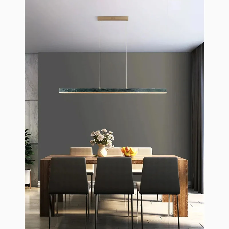 Euroselle Liora Modern Pendant Light With Marble Accents For Dining