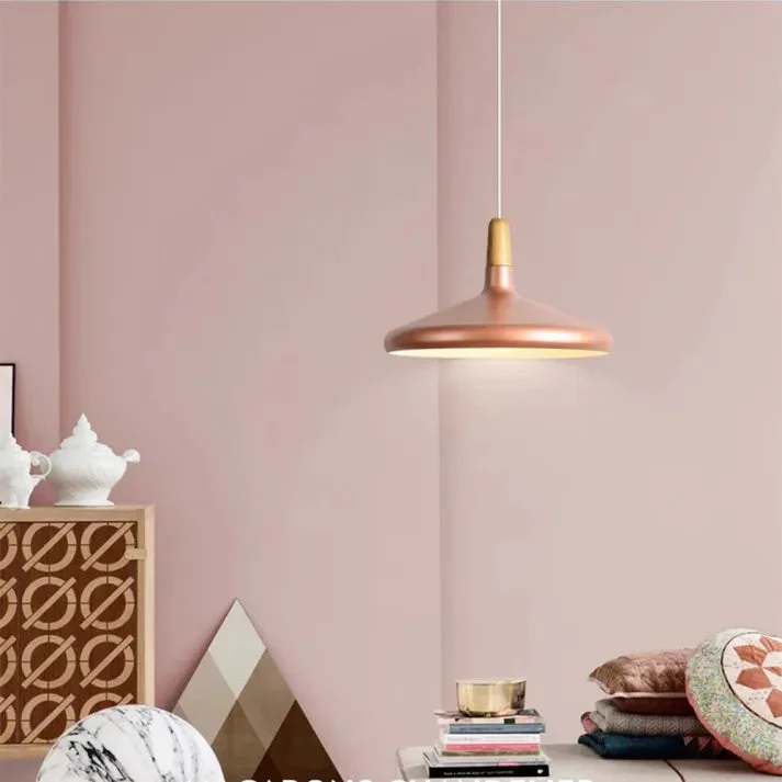 Marinelle Macaron Conical Pendant Lamp Aluminum Wood By Euroselle