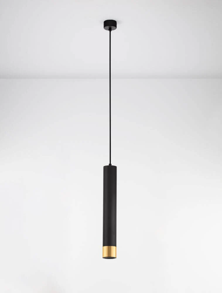 Picto Pendelleuchte GU10 Ø 6cm Schwarz, Gold