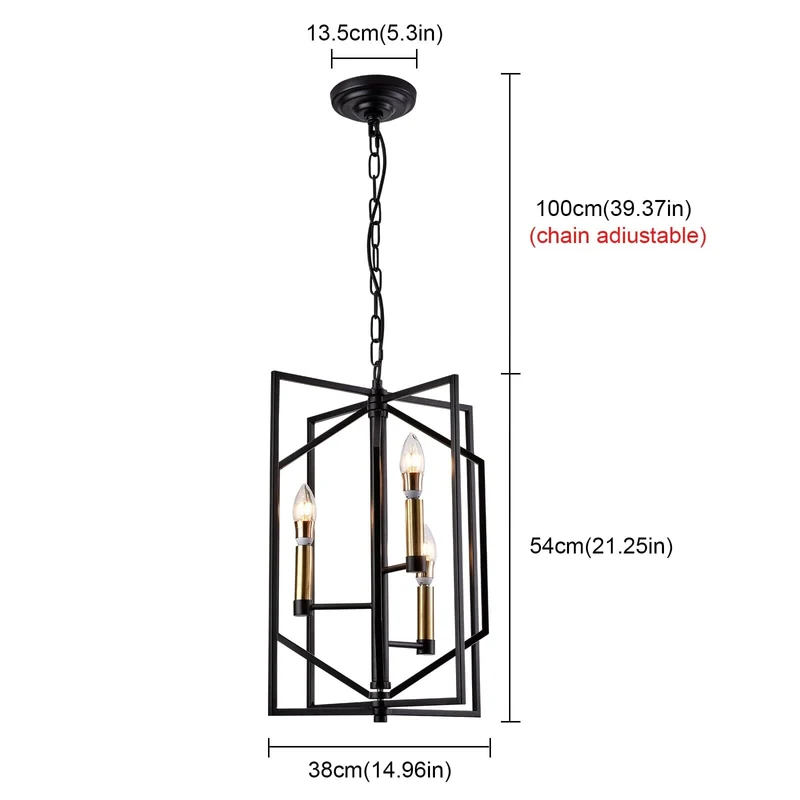 Euroselle Jules Cage Ceiling Lamp Vintage Industrial LED Ceiling Light