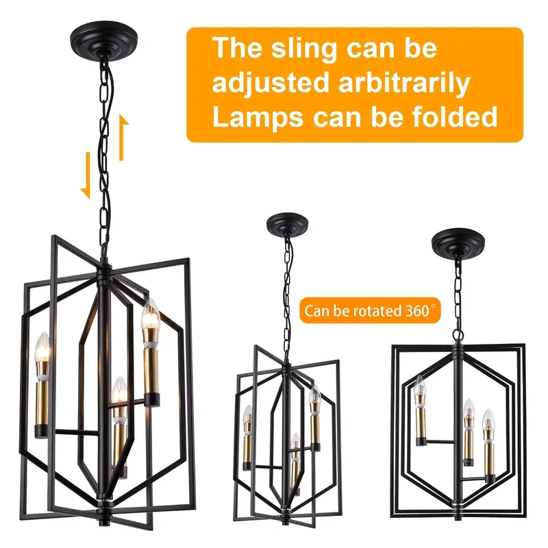Euroselle Jules Cage Ceiling Lamp Vintage Industrial LED Ceiling Light