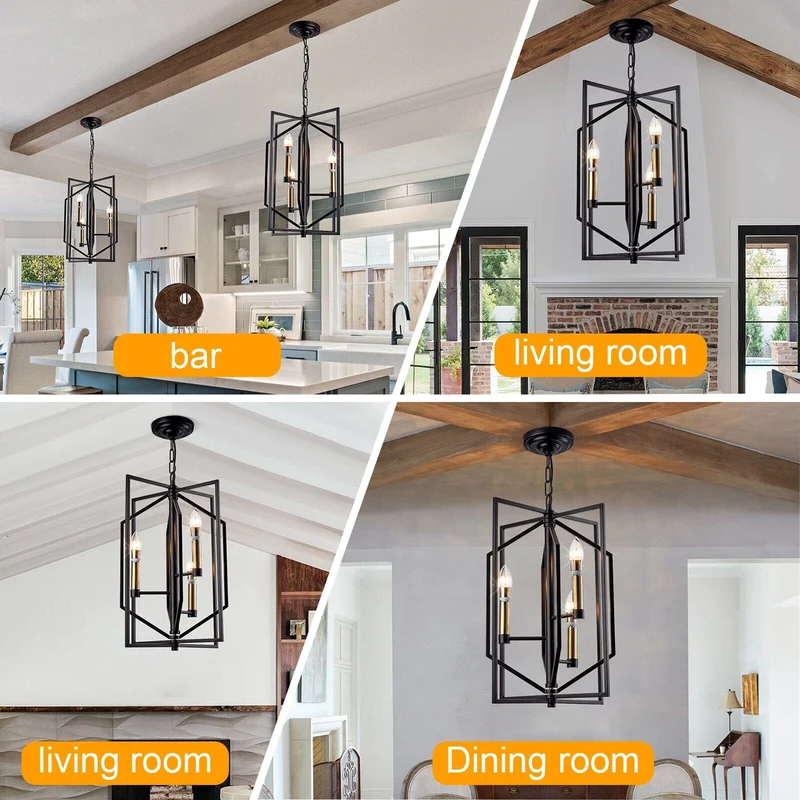 Euroselle Jules Cage Ceiling Lamp Vintage Industrial LED Ceiling Light