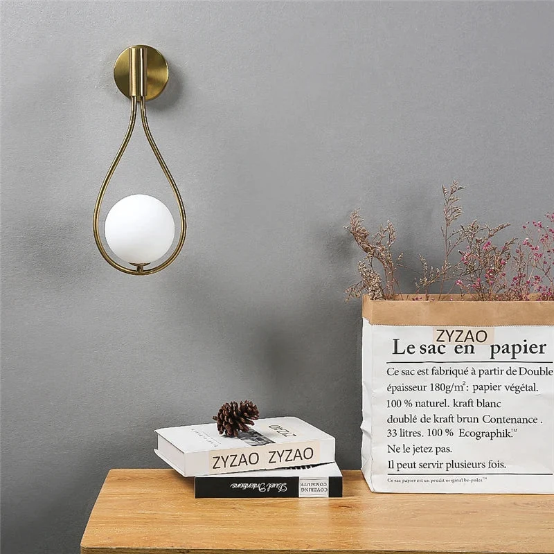 ZenithGlass Metal Glass Ball Wall Light Lamp by Euroselle