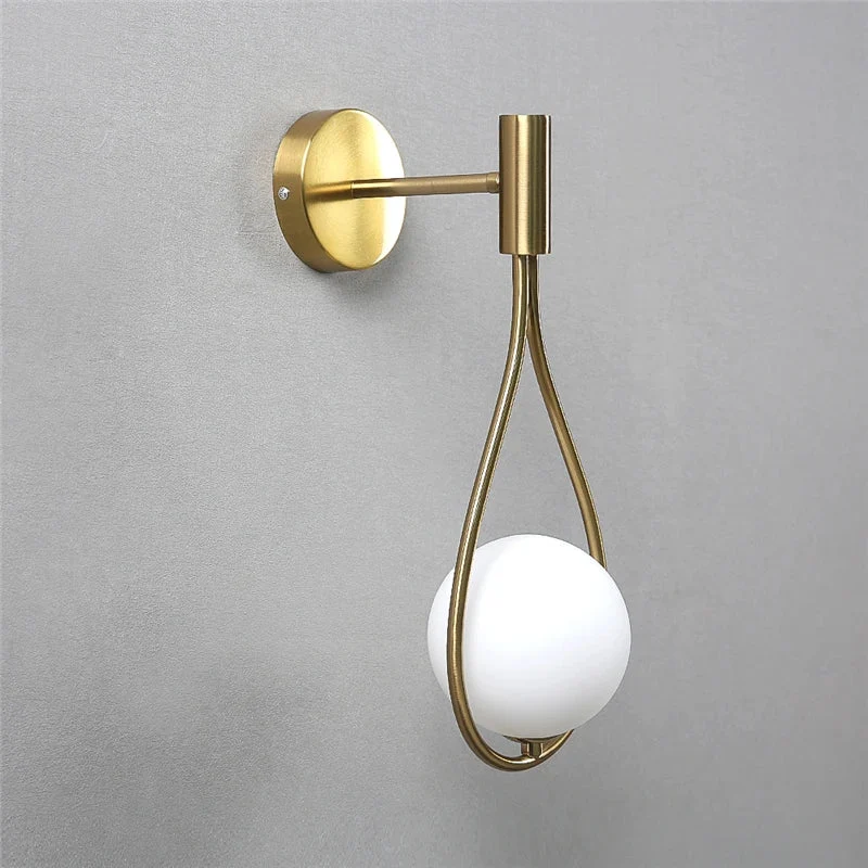 ZenithGlass Metal Glass Ball Wall Light Lamp by Euroselle