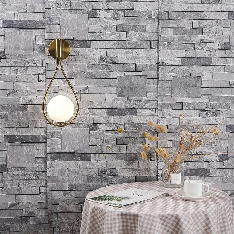 ZenithGlass Metal Glass Ball Wall Light Lamp by Euroselle