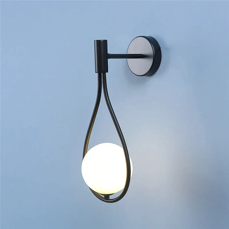 ZenithGlass Metal Glass Ball Wall Light Lamp by Euroselle