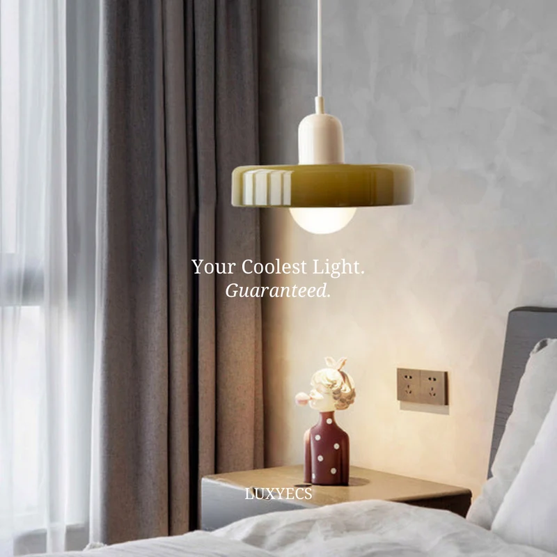 KiraGlass Colored Glass Geometric Bauhaus Pendant Light