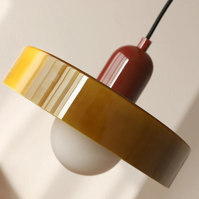 KiraGlass Colored Glass Geometric Bauhaus Pendant Light