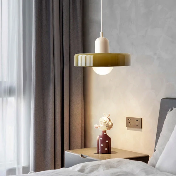 KiraGlass Colored Glass Geometric Bauhaus Pendant Light