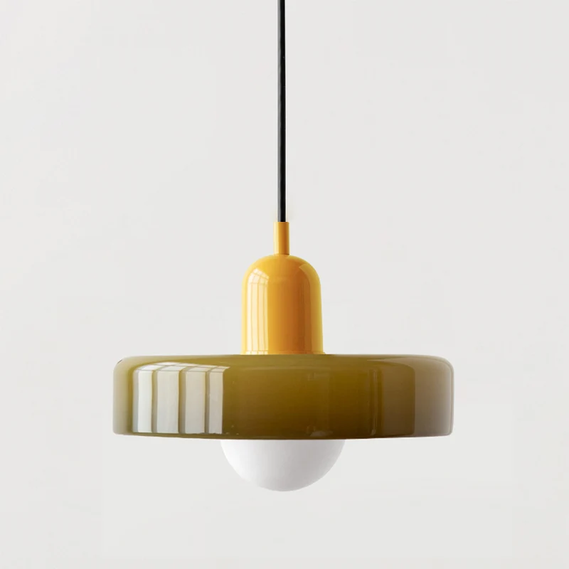 KiraGlass Colored Glass Geometric Bauhaus Pendant Light