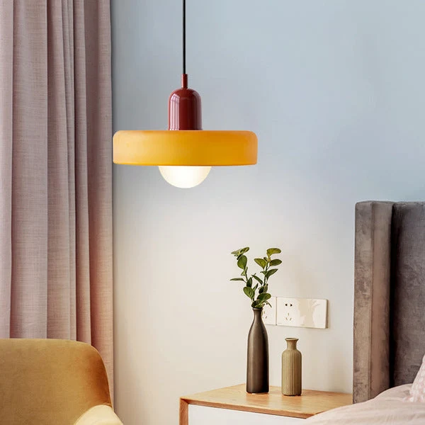 KiraGlass Colored Glass Geometric Bauhaus Pendant Light