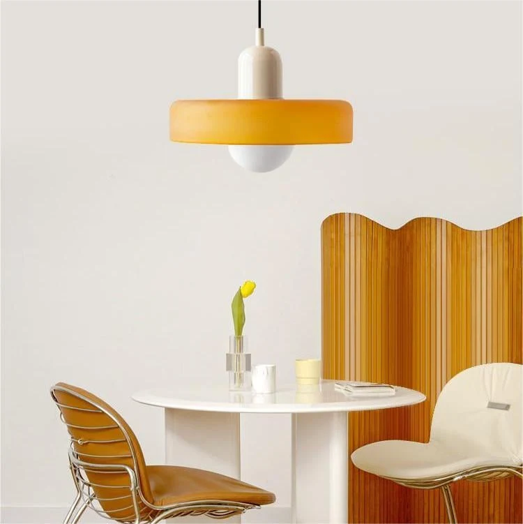 KiraGlass Colored Glass Geometric Bauhaus Pendant Light