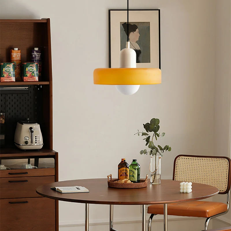 KiraGlass Colored Glass Geometric Bauhaus Pendant Light