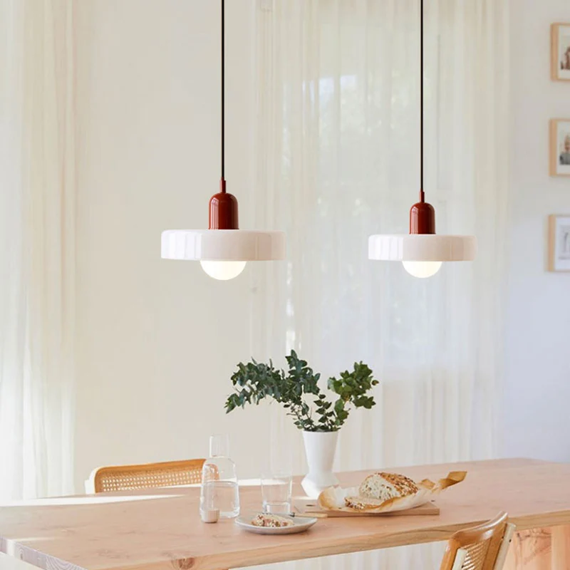 KiraGlass Colored Glass Geometric Bauhaus Pendant Light