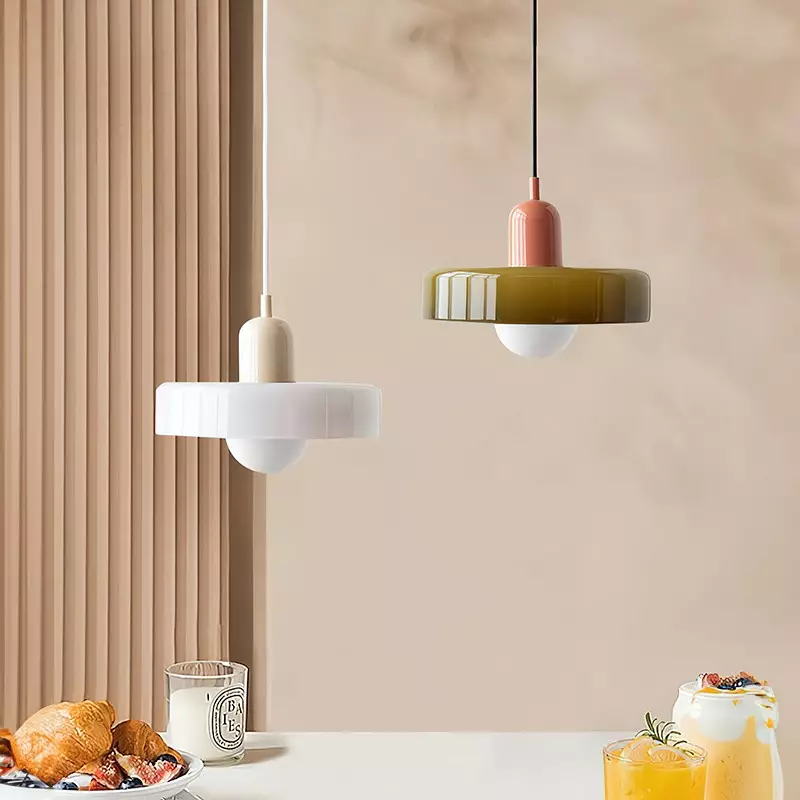 KiraGlass Colored Glass Geometric Bauhaus Pendant Light