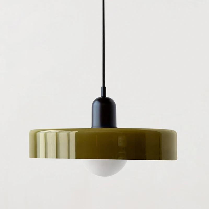 KiraGlass Colored Glass Geometric Bauhaus Pendant Light