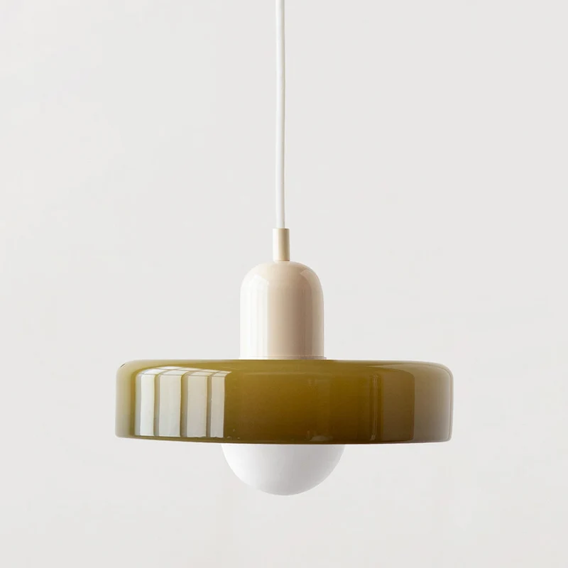 KiraGlass Colored Glass Geometric Bauhaus Pendant Light