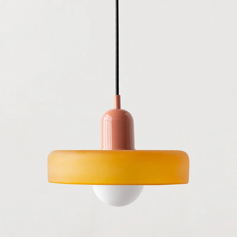 KiraGlass Colored Glass Geometric Bauhaus Pendant Light