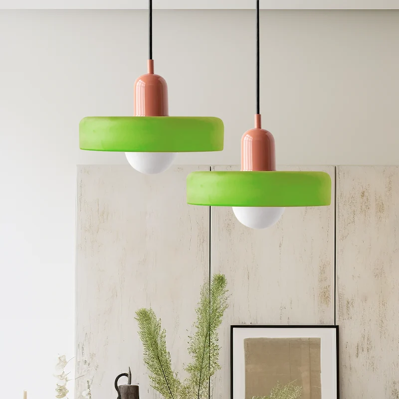 KiraGlass Colored Glass Geometric Bauhaus Pendant Light