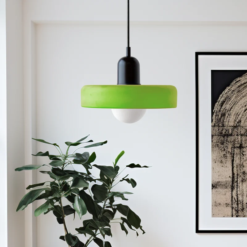 KiraGlass Colored Glass Geometric Bauhaus Pendant Light
