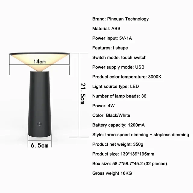 Remoteglo Wireless Table Lamp With Remote Control Euroselle