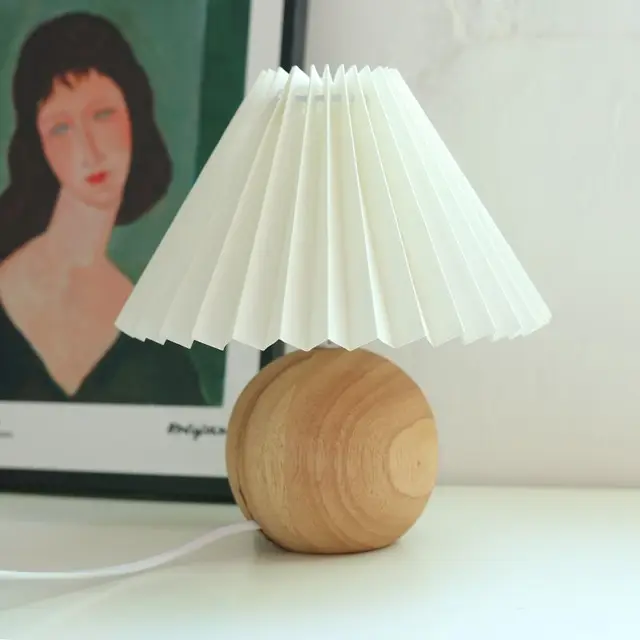 Euroselle Antique Pleated Vintage Table Lamp With Pleated Shade