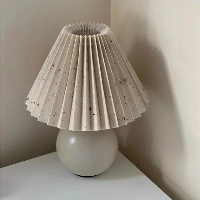 Euroselle Antique Pleated Vintage Table Lamp With Pleated Shade