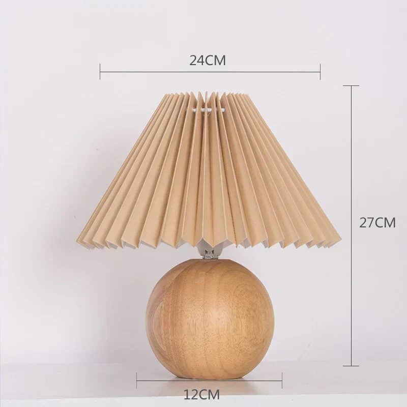 Euroselle Antique Pleated Vintage Table Lamp With Pleated Shade