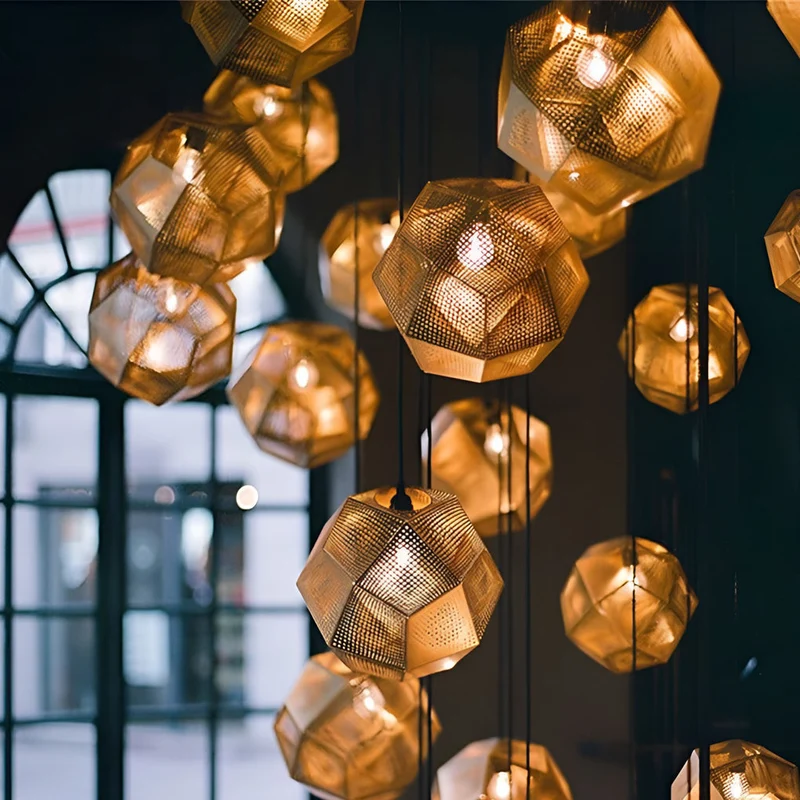 Calvera Geometric Cluster Pendant Light By Euroselle Modern Luxury Accent Lighting