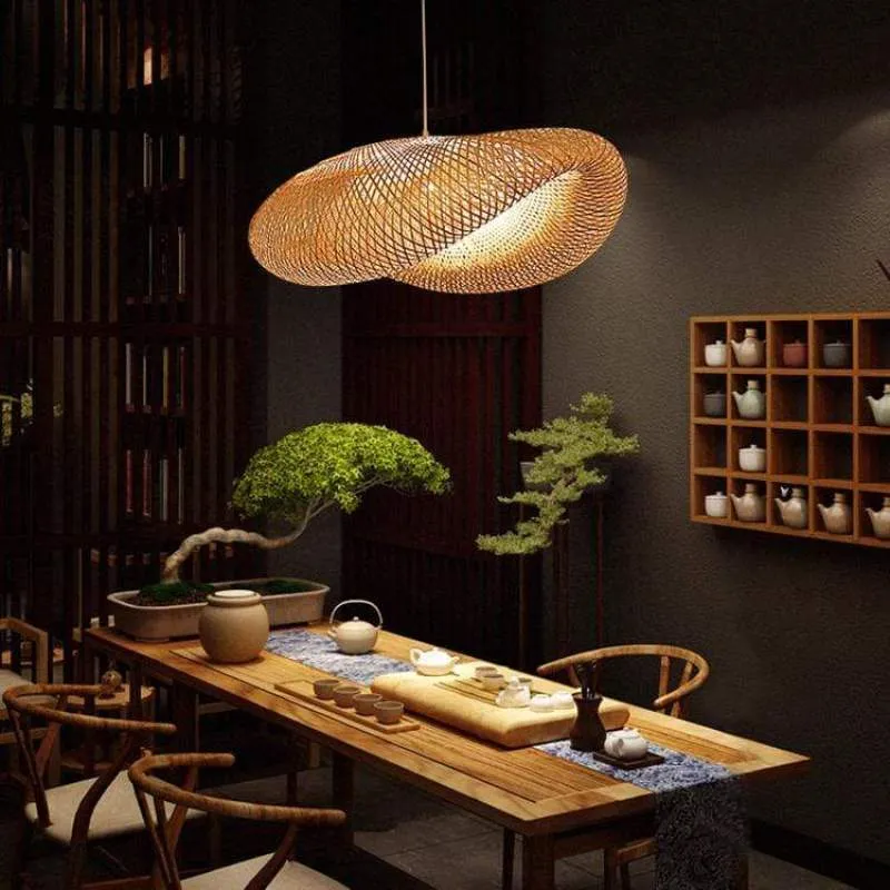 Kirrea Bamboo LED Pendant Light With Sustainable Warm Glow Euroselle