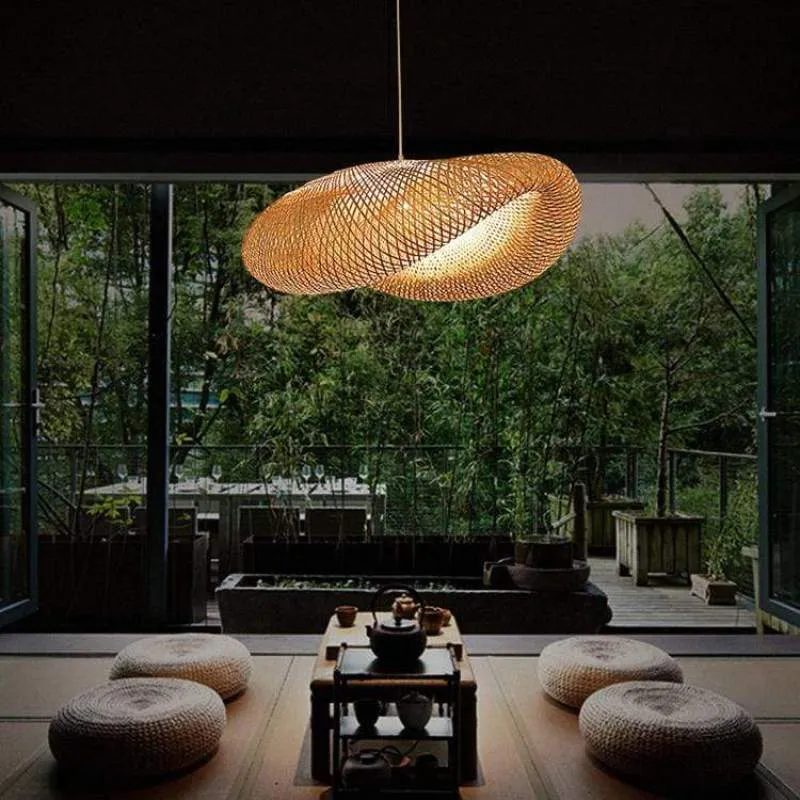 Kirrea Bamboo LED Pendant Light With Sustainable Warm Glow Euroselle
