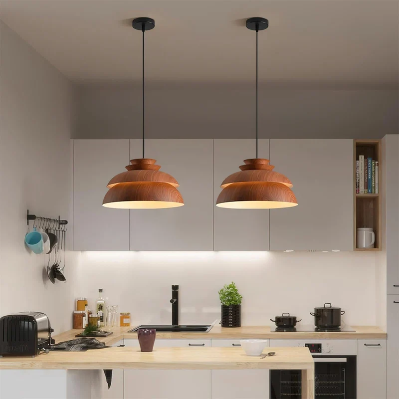 Norria Scandinavian Modern Wooden Pendant Light Euroselle