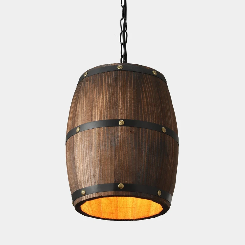 Euroselle Barrel Pendant Light With Rustic Antique Finish