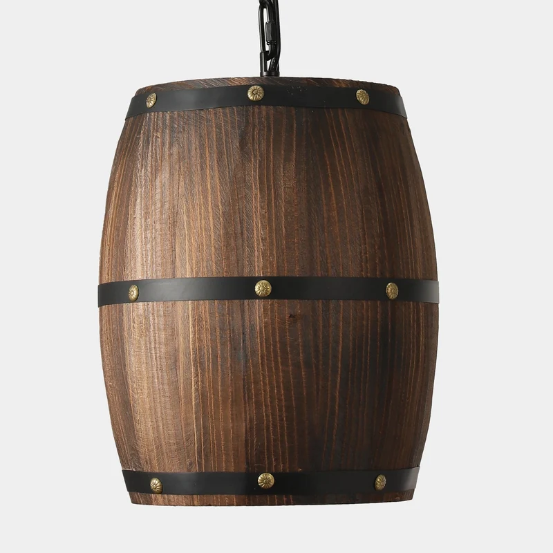 Euroselle Barrel Pendant Light With Rustic Antique Finish