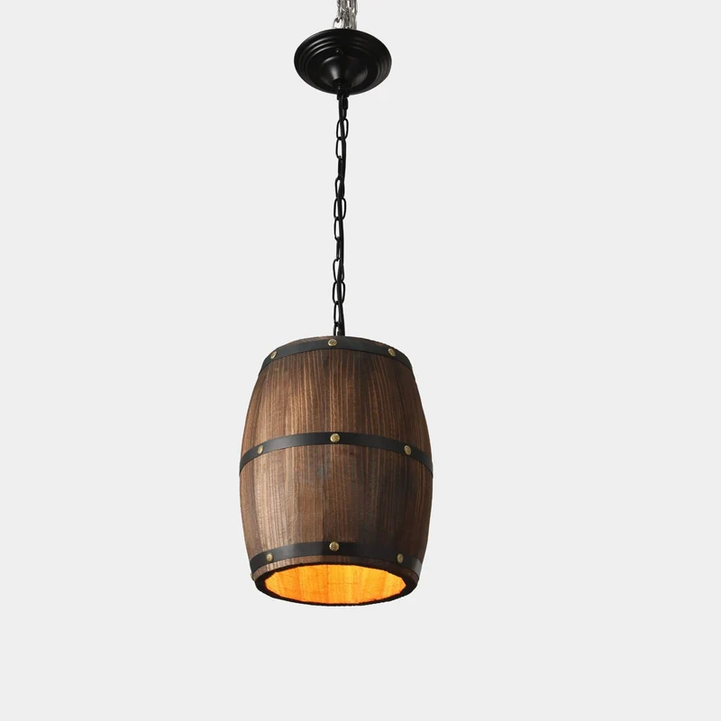 Euroselle Barrel Pendant Light With Rustic Antique Finish