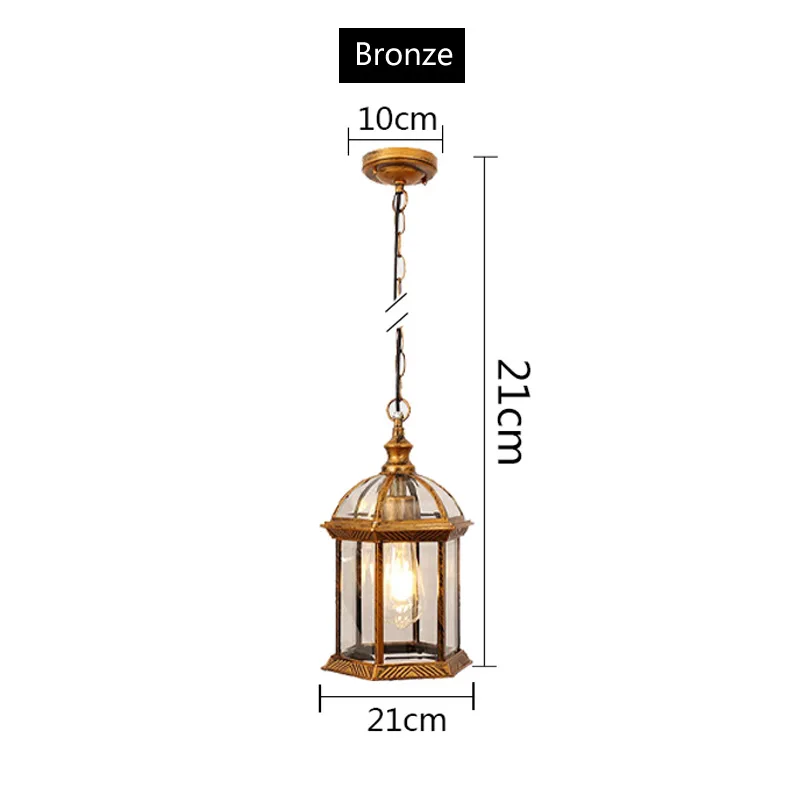 Euroselle Waterproof Garden Pendant Light Pyramid Style Outdoor Lamp