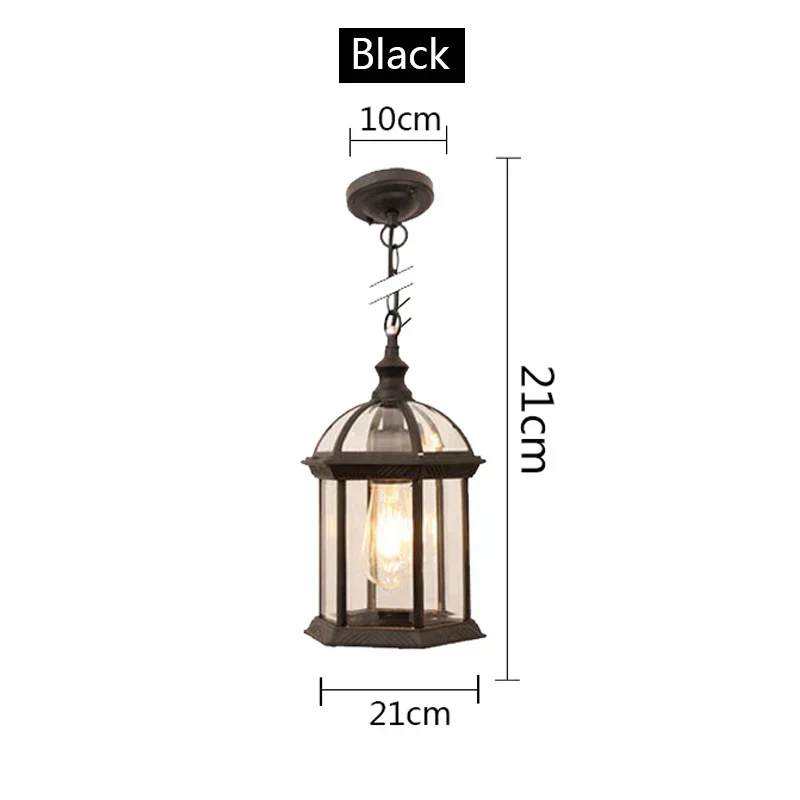 Euroselle Waterproof Garden Pendant Light Pyramid Style Outdoor Lamp