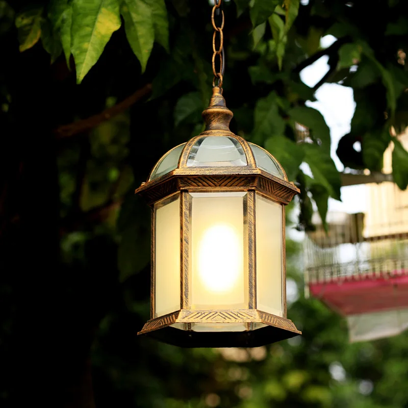 Euroselle Waterproof Garden Pendant Light Pyramid Style Outdoor Lamp