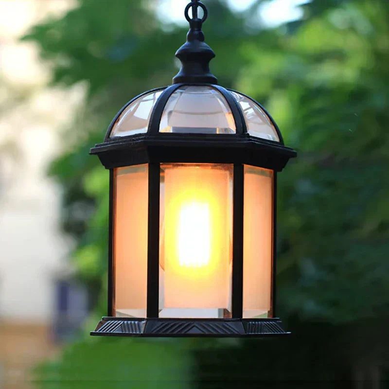 Euroselle Waterproof Garden Pendant Light Pyramid Style Outdoor Lamp