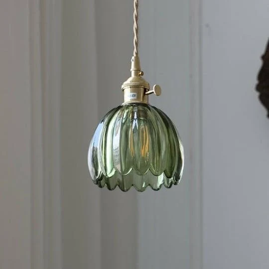 Euroselle Vintage Gleam Glass Pendants With Floral Design