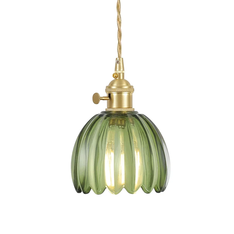 Euroselle Vintage Gleam Glass Pendants With Floral Design