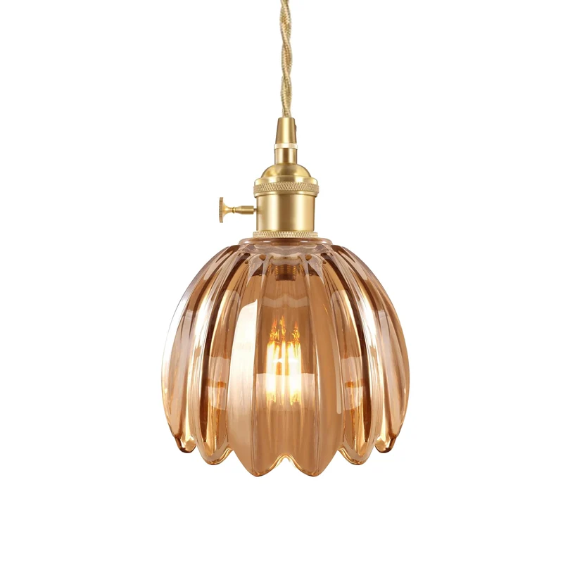Euroselle Vintage Gleam Glass Pendants With Floral Design