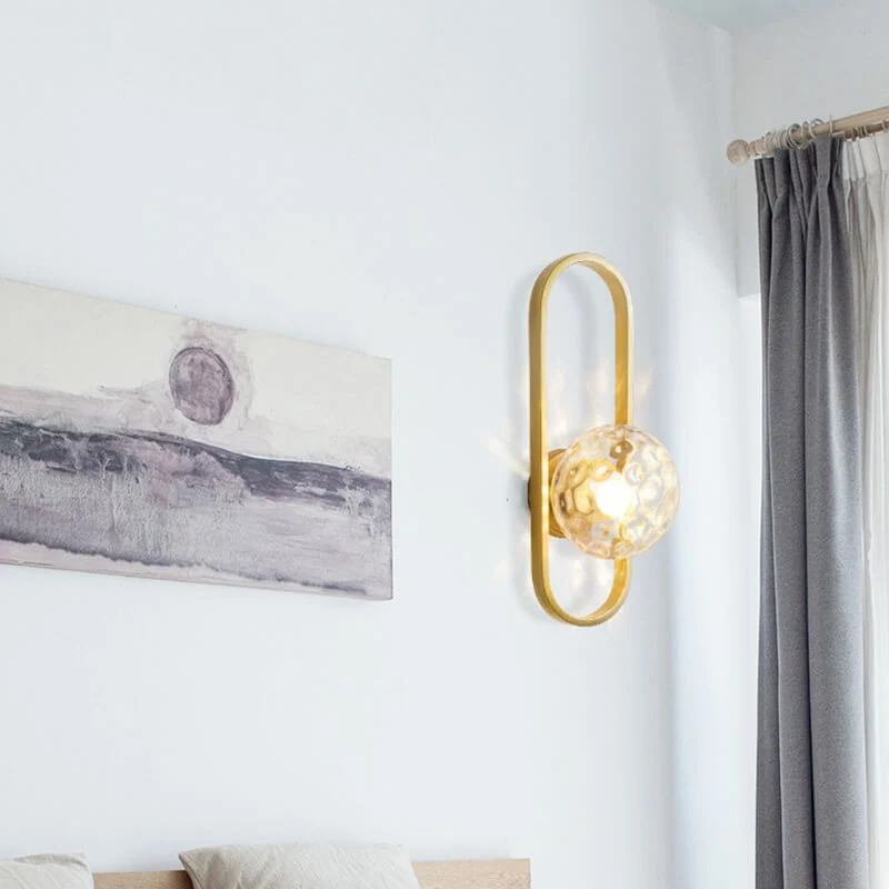 Euroselle Light Circle Modern Wall Lamp With Glass Globe And Circular Design