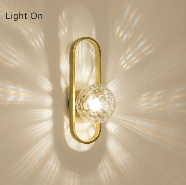 Euroselle Light Circle Modern Wall Lamp With Glass Globe And Circular Design