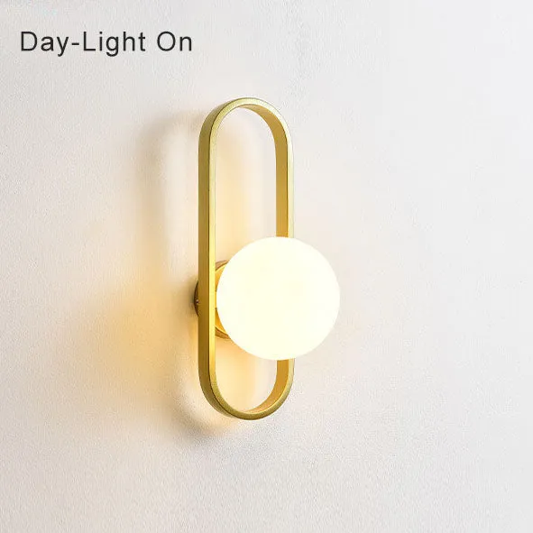 Euroselle Light Circle Modern Wall Lamp With Glass Globe And Circular Design