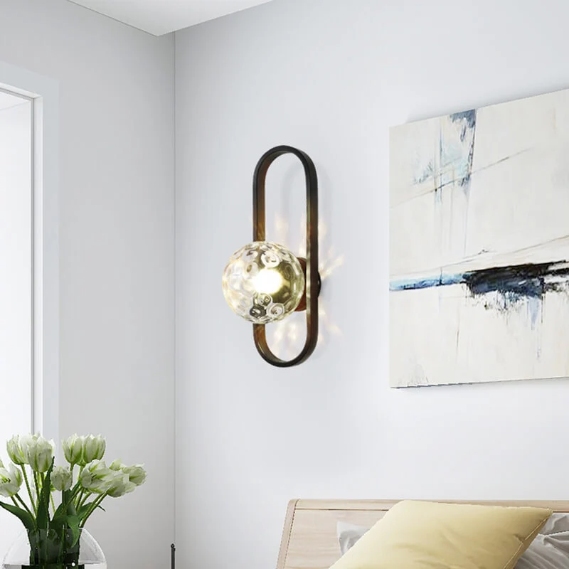 Euroselle Light Circle Modern Wall Lamp With Glass Globe And Circular Design